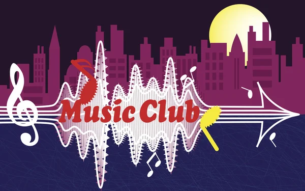 Club de música de ciudad — Vector de stock