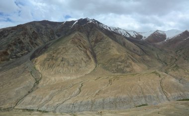 Kuzey Hindistan, Ladakh 'ın dağ manzarası. Ladakh, Jammu ve Kashmir eyaletinin çorak ama güzel bir bölgesidir..