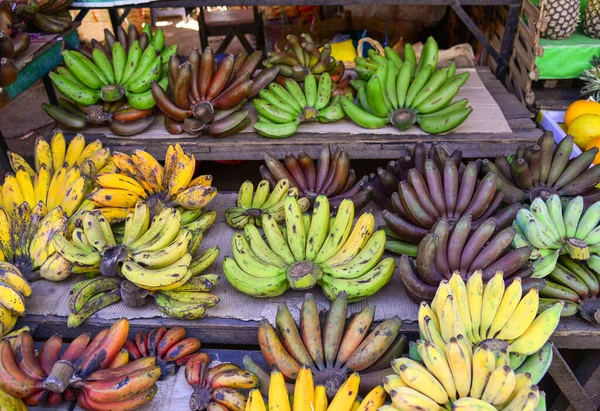 Verkauf Von Bananen Auf Dem Ländlichen Markt Taunggyi Myanmar — Stockfoto
