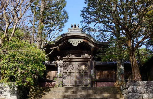 Porte Bois Ancien Temple Bouddhiste Kyoto Japon — Photo