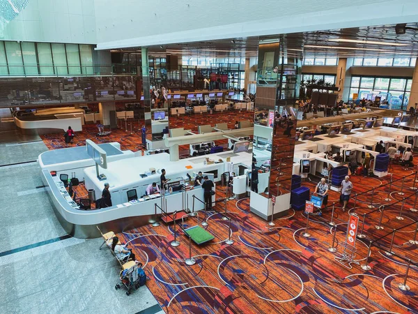 Singapur Února2020 Interiér Letiště Singapore Changi Changi Hodnocena Jako Jedno — Stock fotografie