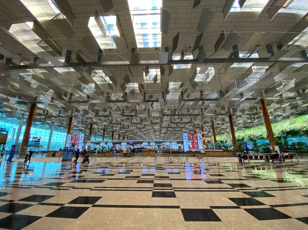 Singapur Lutego 2020 Wnętrze Lotniska Changi Singapurze Changi Oceniono Jako — Zdjęcie stockowe