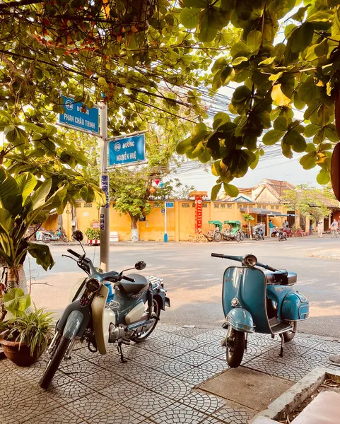 Hoi Vietnam Julio 2018 Scooter Vintage Calle Hoi Vietnam Hoi —  Fotos de Stock