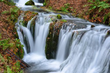 Japonya, Karuizawa 'daki Shiraito Şelalesi' nin güzel manzarası. Site, yaprakların renk değiştirdiği sonbaharda en güzel yer. Muhteşem bir manzara yaratıyor..