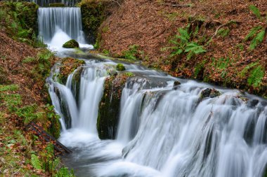 Japonya, Karuizawa 'daki Shiraito Şelalesi' nin güzel manzarası. Site, yaprakların renk değiştirdiği sonbaharda en güzel yer. Muhteşem bir manzara yaratıyor..
