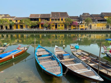 Hoi An, Vietnam - Mar 12, 2020. View of Hoi An ancient town in Quang Nam, Vietnam. Hoi An used to be a busy port town since the 15th century.