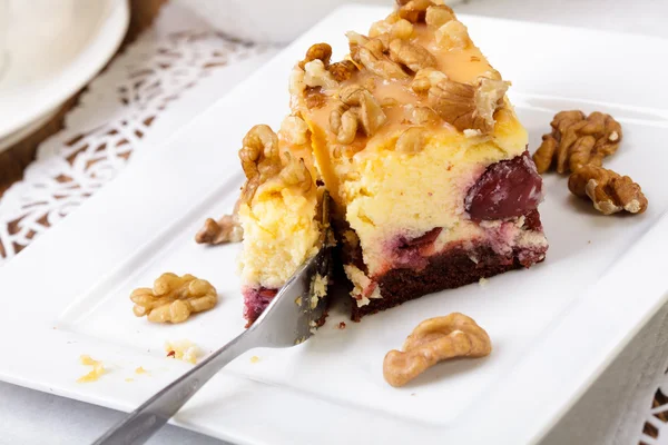 De samenstelling van heerlijke cheesecake — Stockfoto