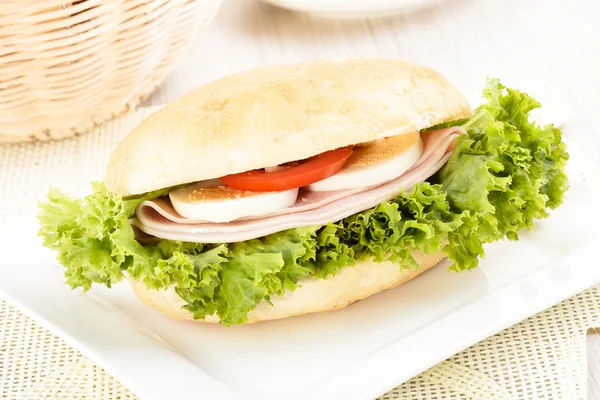 Jambonlu lezzetli sandviç. — Stok fotoğraf