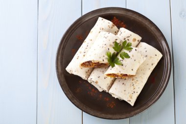 sebze ve et fasulye burritos sarar