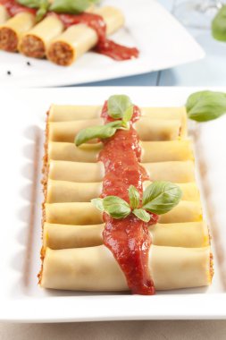 cannelloni plaka üzerinde