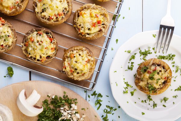 Baked stuffed mushrooms