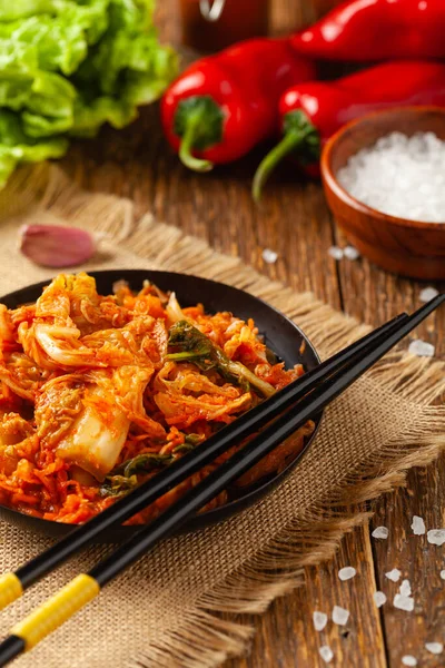 Col Kimchi Perfecto Como Complemento Los Platos Come Por Separado — Foto de Stock
