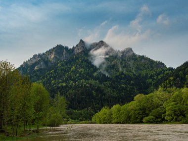 Pieniny Ulusal Parkı 'ndaki Üç Taç' ın zirvesi. Polonya.