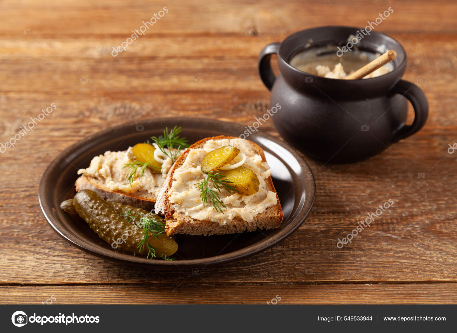 Sandwich Lard Pickled Cucumber Traditionally Rendered Lard Cracklings