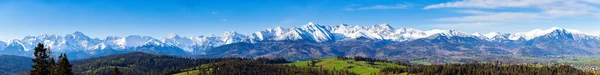 Ein Wunderschönes Panorama Der Gesamten Tatra Gebirgskette Blick Den Morgen — Stockfoto