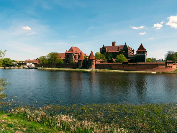 World Famous Teutonic Castle Malbork View Nogat River Castle Obrazy Stockowe bez tantiem
