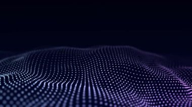 Parçacık dalgası. Dinamik dalgalı soyut bir arkaplan. 3d oluşturma.