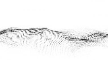 Teknolojik beyaz dalga. Büyük veri görselleştirmesi. Analitik temsil. Dijital arka plan. 3d oluşturma.