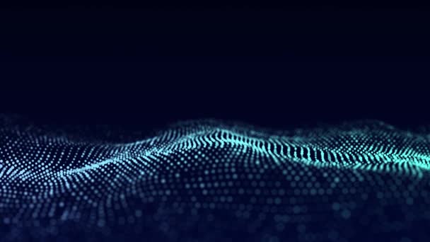 Teknoloji Mavi Dalgası Büyük Veri Görselleştirmesi Analitik Temsil Dijital Arka — Stok video
