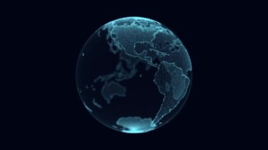 Küresel dünya ağı konsepti. Güvenli kablosuz ağ bağlantısı teknolojisi. Büyük veri analizi ve görselleştirme. Mavi Gezegen Dünya 'nın bilim geçmişi. 3B görüntüleme.