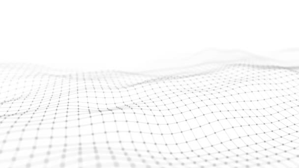 Технологія Біла Хвиля Велика Візуалізація Даних Представлення Аналітики Цифровий Фон — стокове відео