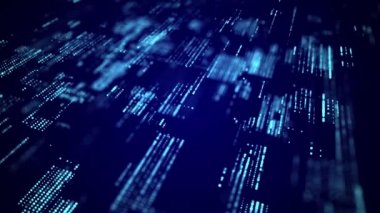 Matrix ile soyut dijital arkaplan. Birçok parçacığın bilim arkaplanı. Büyük veri görselleştirmesi. 3d oluşturma.