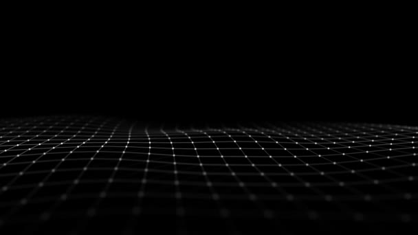 Технологія Чорна Хвиля Точками Язку Лініями Велика Візуалізація Даних Представлення — стокове відео