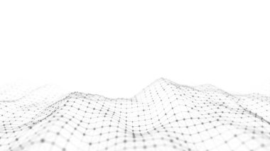 Teknolojik beyaz dalga. Büyük veri görselleştirmesi. Analitik temsil. Dijital arka plan. 3d oluşturma.