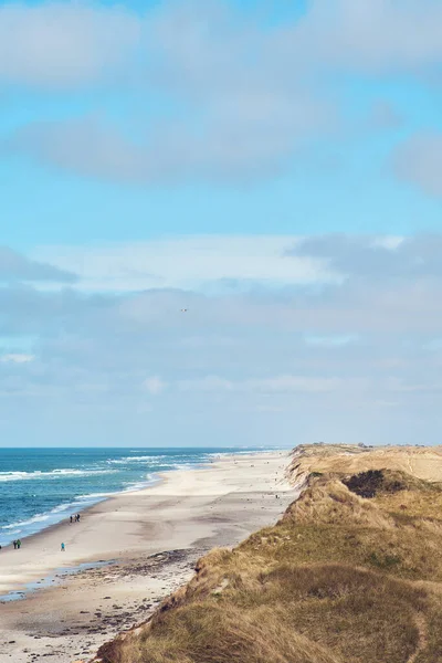 Danish North sea coast at Sondervig in summer sunlight — Stock Photo, Image