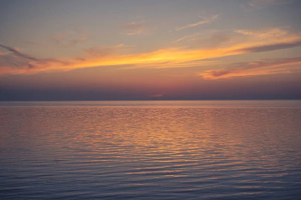 Ήσυχο Ηλιοβασίλεμα Στην Παραλία Της Βόρειας Γερμανίας Υψηλής Ποιότητας Φωτογραφία — Φωτογραφία Αρχείου