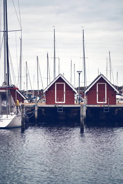 Red Houses Harbour Denmark High Quality Photo — стоковое фото