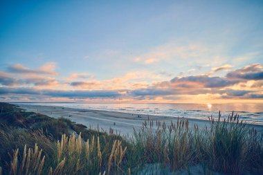 Colorfule evening at the danish coast at Blokhus. High quality photo