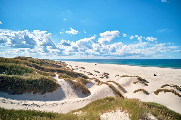 Jasna Biała Plaża Północnej Danii Wysokiej Jakości Zdjęcie — Zdjęcie stockowe