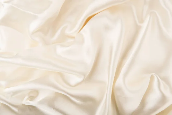 Elegant Background Beige Satin Textile Waves Wrinkles Can Serve Wallpaper — 스톡 사진