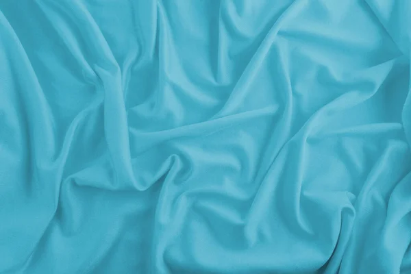 Abstract Light Blue Fabric Background Wrinkles Waves Product Presentation – stockfoto