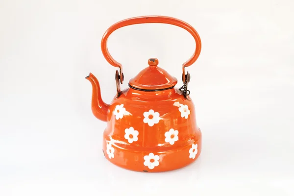 Vintage retro teapot isolated on white background — Stock Photo, Image