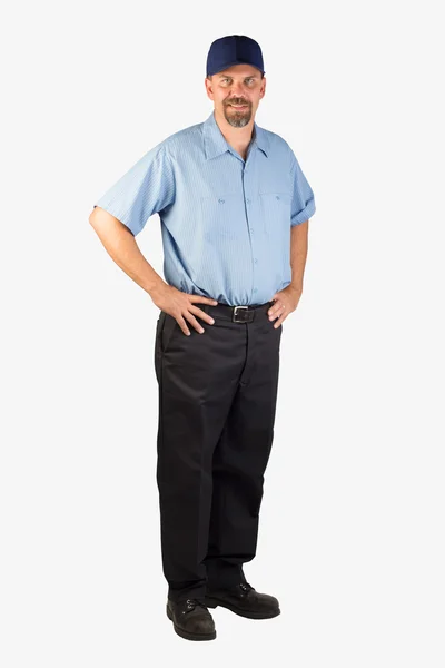 Service Man Standing with Hands on Hips — Stock Photo, Image