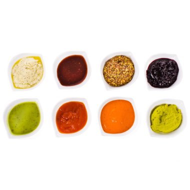 Eight different sauces clipart