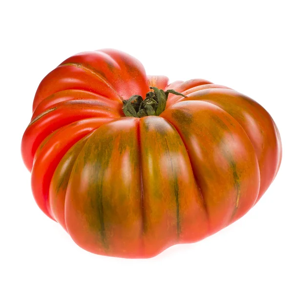 Velké červené rajče raf detail izolovaných na bílém pozadí — Stock fotografie