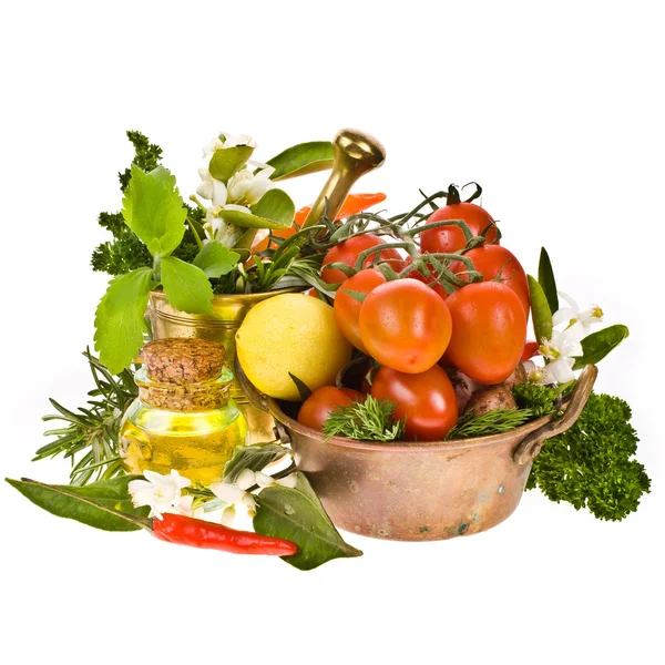 Fresh vegetables and herbs — Stock Photo, Image