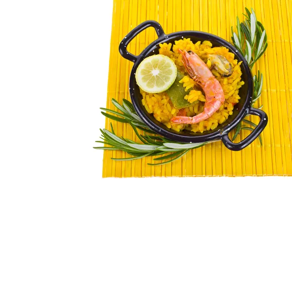 Spanish Mediterranean sea food - paella — Stock Photo, Image