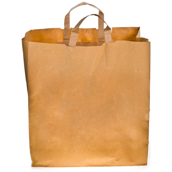 Big paper bag isolated on white background — Stock Photo, Image