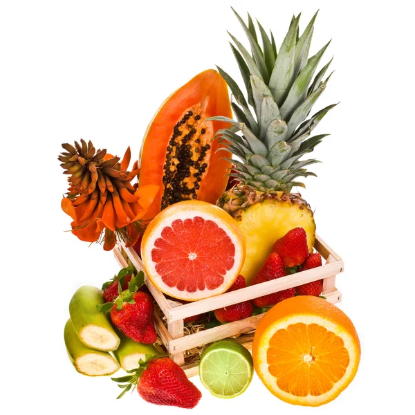 Set fruit for juice isolated on white background — Stock Photo, Image