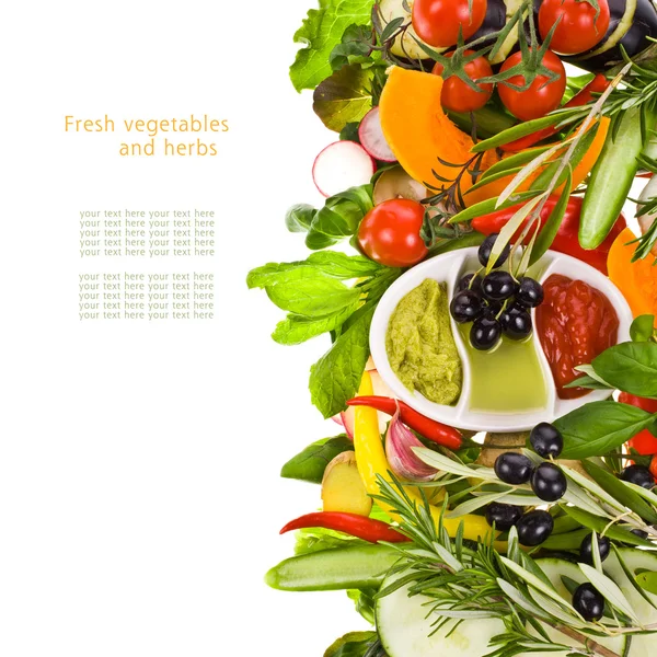 Verdura fresca ed erbe aromatiche — Foto Stock