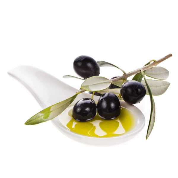 Small bowl with olive oil — Stock Photo, Image