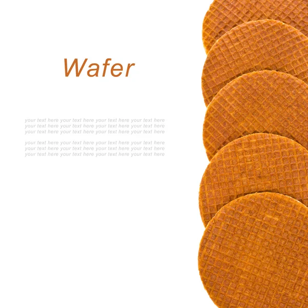 Round ruddy waffles isolated on white background — Stock Photo, Image