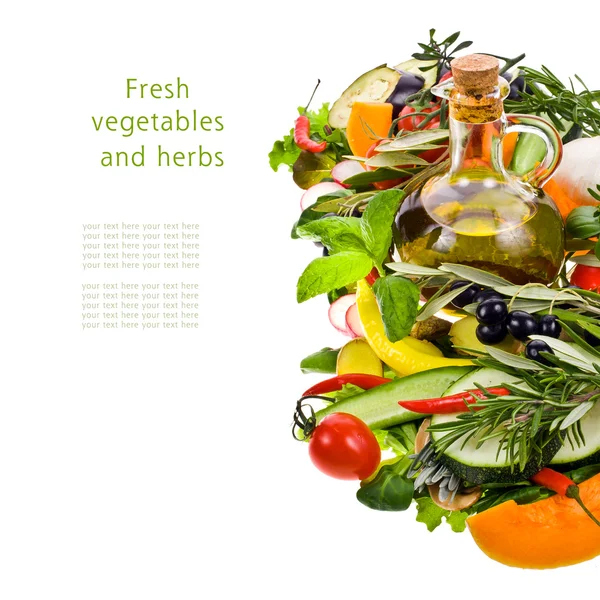 Fresh vegetables and herbs — Stock Photo, Image