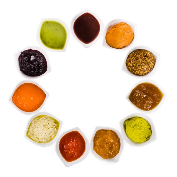 Eleven different sauces — Stock Photo, Image