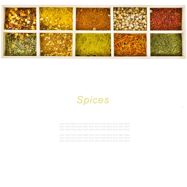 Different colored ground spices — Stock Photo, Image