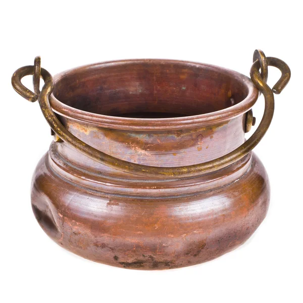 Antique open brass pot — Stock Photo, Image